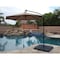 Hiland Offset Cantilever Umbrella with LED Lights in Tan with Cantilever Umbrella Base Set4pc CTC-UMB-T - alternate 2